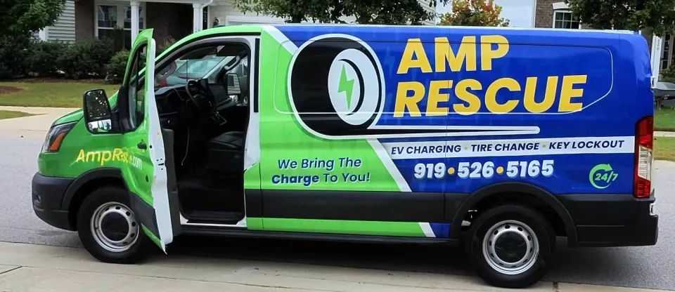 Amp Rescue roadside assistance vehicle serving Durham, North Carolina